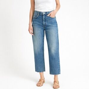 AMO Denim Cropped Straight-Leg Jeans — Size 27 Medium Wash NWOT